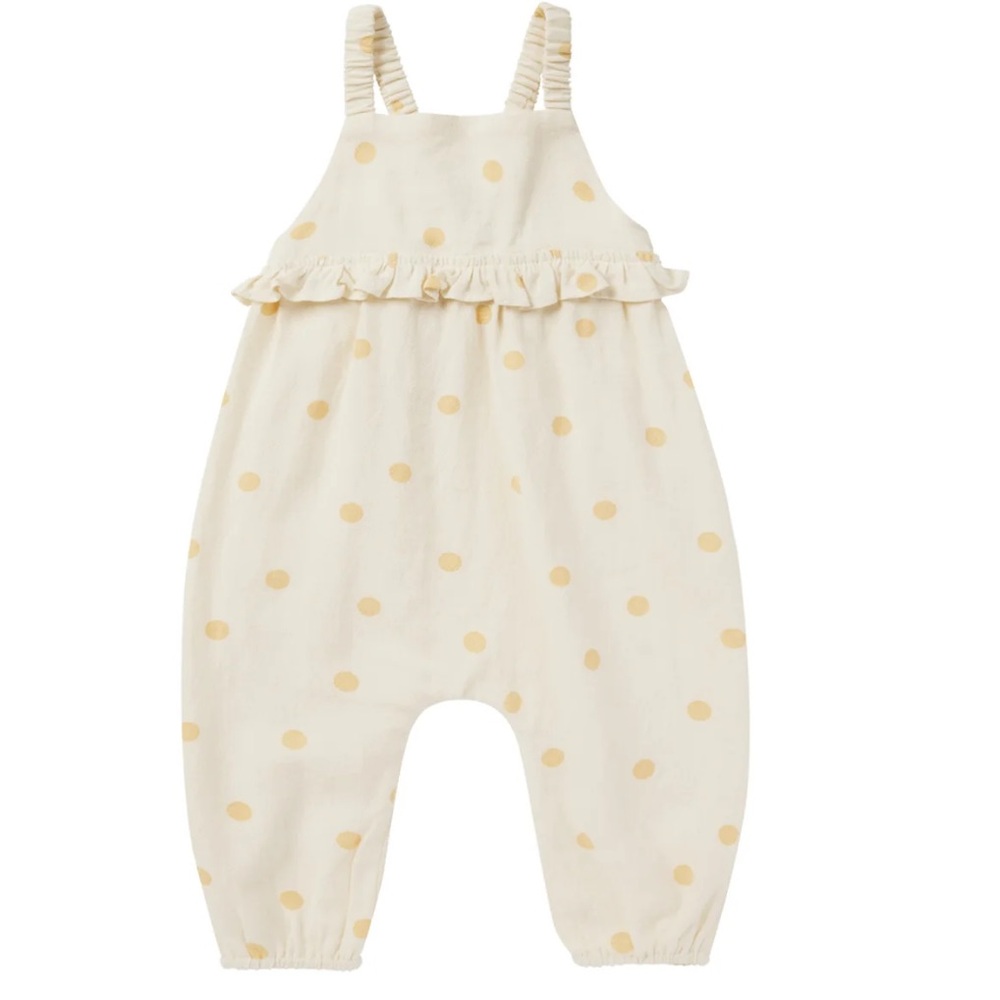 Rylee + Cru Cream and Yellow Jumpsuit with Elastic Ankle Cuffs